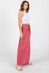 Salmon Drawstring Maxi Skirt