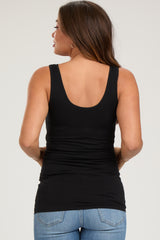 Black Sleeveless Fitted Maternity Tank Top