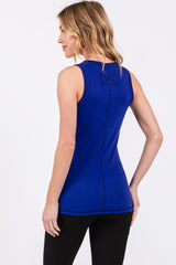 Royal Button Accent Ribbed Tank