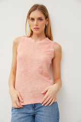 Peach Knit Sleeveless Top