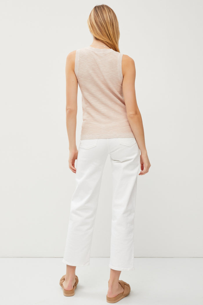 Taupe Knit Sleeveless Top
