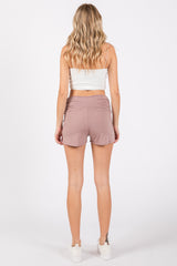 Pink Ruched Side Lounge Shorts