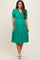 Emerald Green Ruffle Trim Tiered Maternity Dress