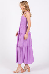 Lavender Sleeveless Tiered Maxi Dress