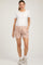 Beige Vintage Wash Maternity Drawstring Shorts