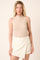 Beige Sleeveless Mock Neck Top