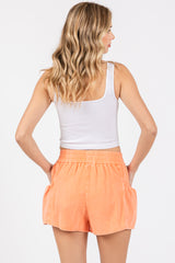 Peach Washed Denim Shorts