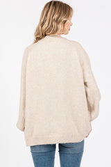 Cream Soft Knit Button Front Sweater