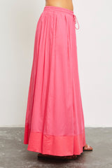 Magenta Colorblock Maxi Skirt