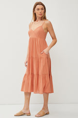 Rust Sleeveless Maxi Dress