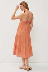 Rust Sleeveless Maxi Dress