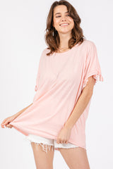 Pink Drawstring Dolman Sleeve Maternity Top