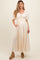 Cream Smocked Puff Sleeve Maternity Maxi Dress