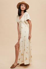 Buttercream Embroidered Maxi Dress