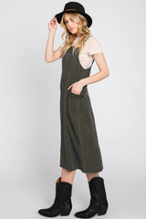 Dark Olive Washed Jumper Dress