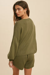 Moss Sweater Top And Short Set