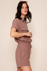 Mocha Button Down Romper