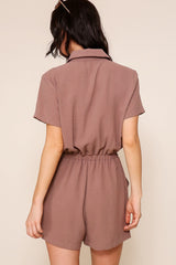 Mocha Button Down Romper